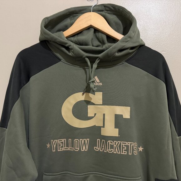 Adidas Georgia Tech Yellow Jackets Salute To Service Team Issue Hoodie Mens L - Picture 3 of 7
